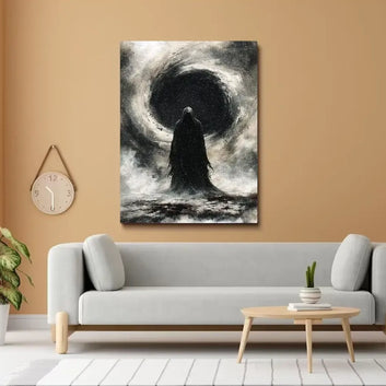 Mysterious hooded figure