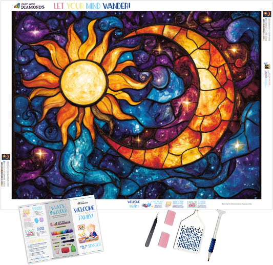Celestial Harmony Intertwined Sun & Moon