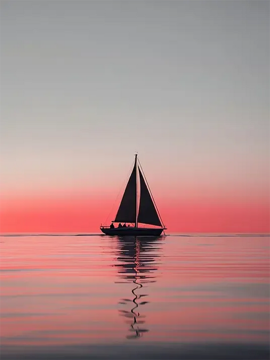 Serene sailboat silhouette